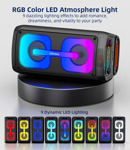 Karaoke Machine for Adults, Portable Bluetooth Speaker with 2 Wireless Microphones, Portable PA System with Disco Lights for Big Party, Outdoor, Ideal Gifts for Family, Music Lover