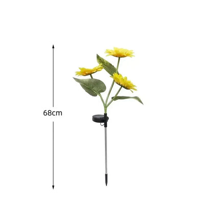 Solar Powered LED Sunflower Garden Lights Set of 2/4/6 Pieces Realistic Nighttime Glow for Yard Lawn Patio Porch Waterproof IP65 Energy Efficient Outdoor Lighting Durable Plastic Flowers All Weather Protection