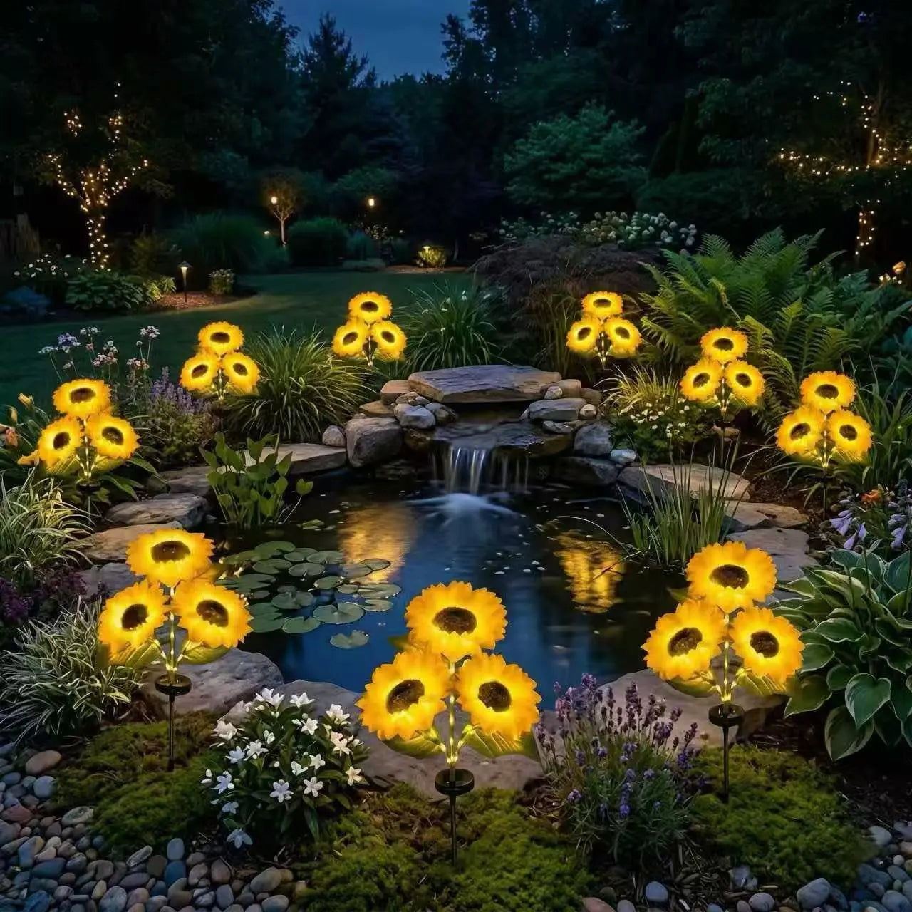 Solar Powered LED Sunflower Garden Lights Set of 2/4/6 Pieces Realistic Nighttime Glow for Yard Lawn Patio Porch Waterproof IP65 Energy Efficient Outdoor Lighting Durable Plastic Flowers All Weather Protection